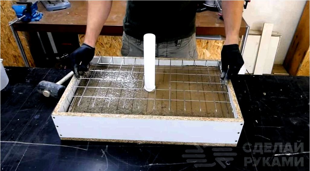 Téglalap alakú beton fürdőszoba mosogató