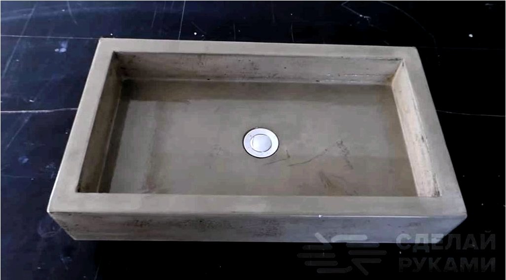 Téglalap alakú beton fürdőszoba mosogató