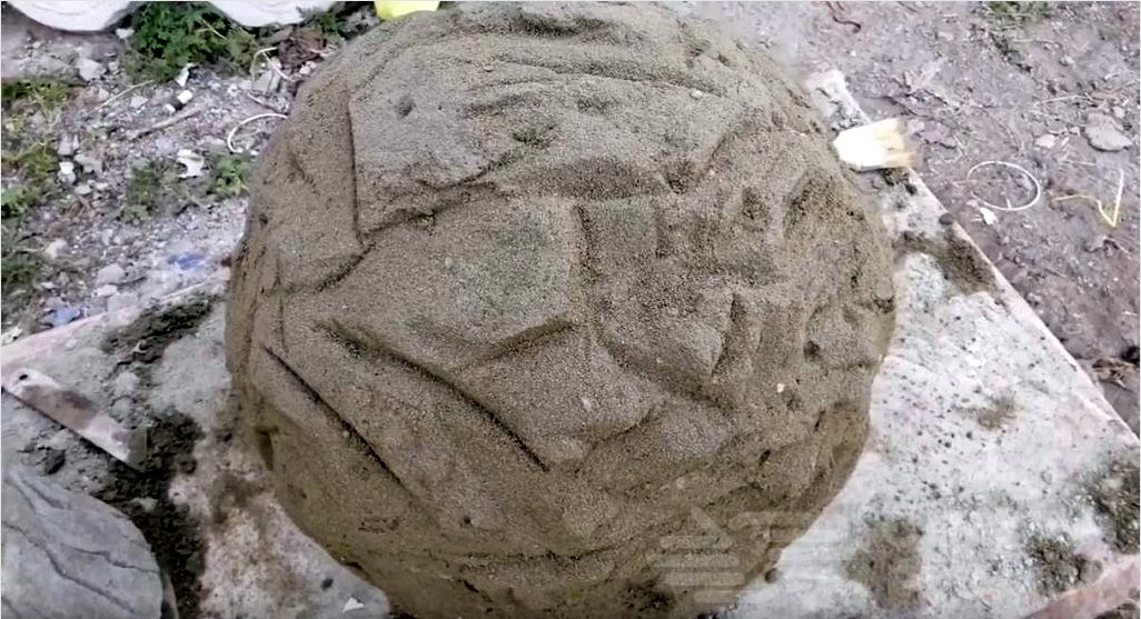 Cement virágcserép szikla textúra egy gumi labdát