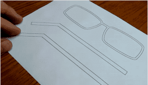 A szemüvegsablon használatával 3D tollakhoz rajzoljon egy sablont