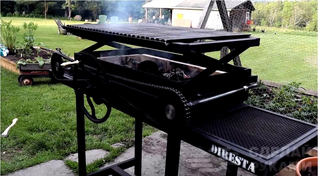 Hogyan készítsünk barbecue grill emelő mechanizmussal?