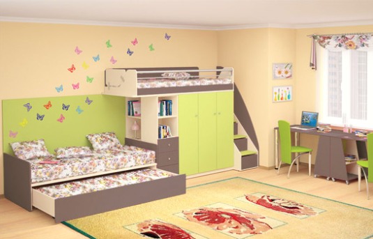 Gyerek emeletes ágyak: példa a tervezésre és a barkácsolásra