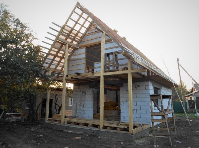 6X7 szénsavas betonból készült tetőtér és teraszos vidéki ház elrendezése és építése