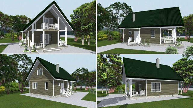 6x7 szénsavas betonból készült tetőtér és teraszos vidéki ház elrendezése és építése