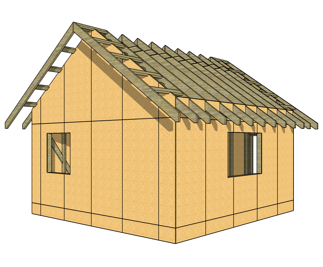 Egy 6×6-os egyszintes favázas ház projektje