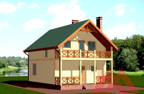 Tipikus családi ház erkéllyel és terasszal