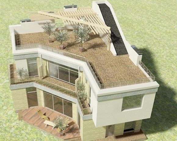Egyszintes, lapos tetős házak - jellemzők