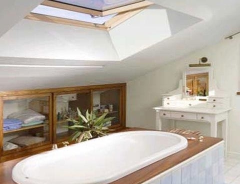 Fürdőszoba a tetőtérben: előnyök és hátrányok, a fürdőszoba elrendezésének változatai a tetőtérben