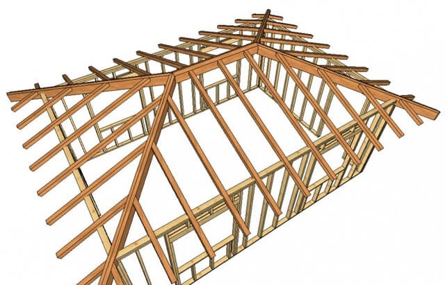 Tervezése és építése egy négyosztatú tető – jellemzői szarufák