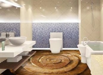 Az önterülő padlók fajtái a WC-ben és a háromdimenziós képpel való borítás eljárása