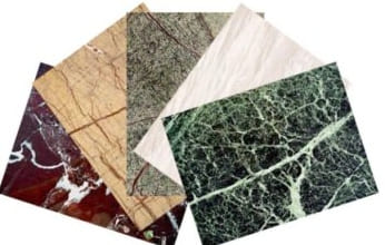 A márvány burkolólapok összetétele, a bevonat jellemzői és terjedelme