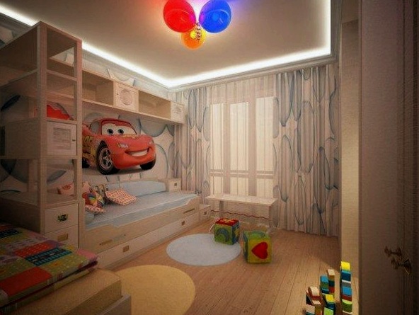 Gyermekszoba a szülők hálószobájával kombinálva - érdekes megoldások vezető belsőépítészektől