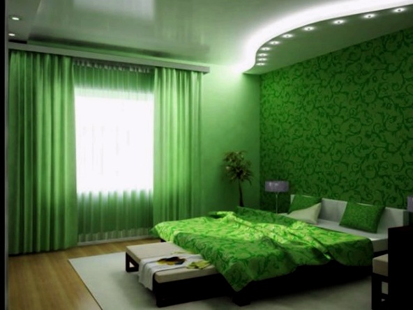 Zöld hálószoba: tervezési jellemzők
