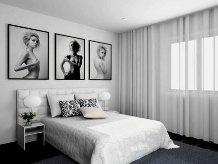 Fehér hálószoba van egy nagy lehetőség szerelmeseinek tisztaság, pozitivitás és frissességét.