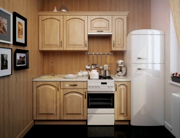 Hogyan tervezzünk konyhát egy 6 négyzetméteres hruscsovi hűtőszekrénnyel