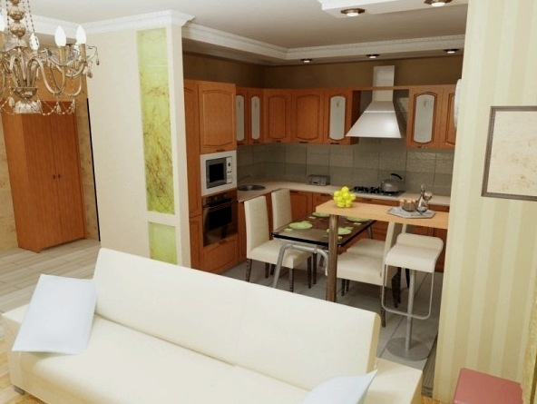 Ötletek 30 négyzetméteres konyha-nappali kialakításához