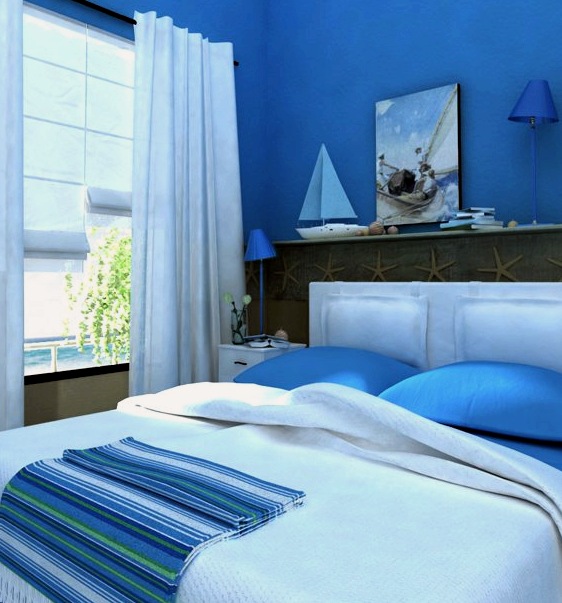 Kék hálószoba - hogyan teremtsünk könnyedséget és nyugalmat