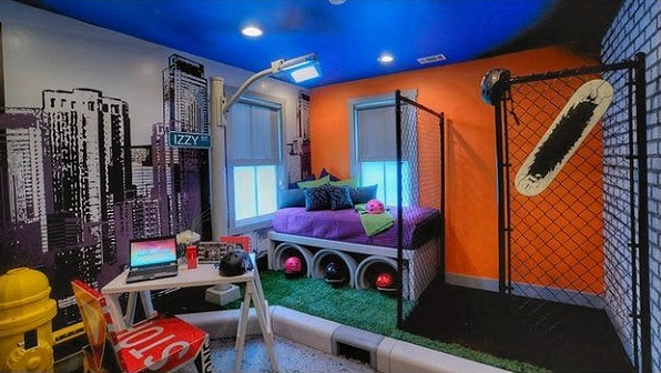 Modern és stílusos hálószoba egy tinédzser számára