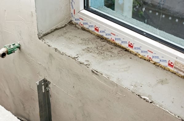 előkészítő munkálatok az ablakpárkány beépítése előtt fotó