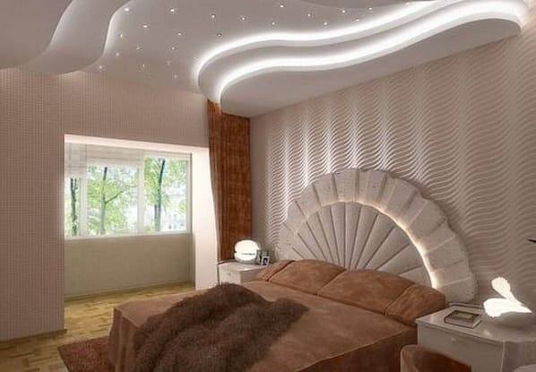 világítás a hálószobában az ágy felett fotó