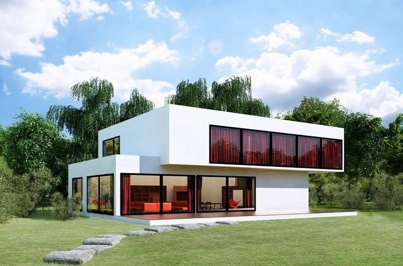 egy modern otthon építése fotó
