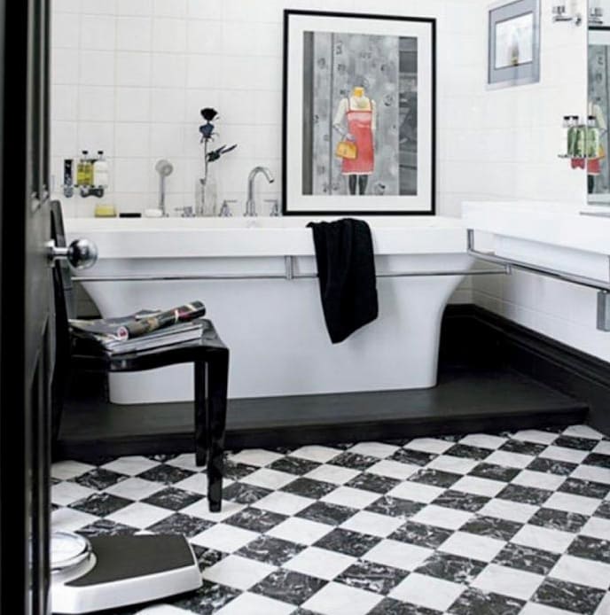 Fekete-fehér fürdő design variációk 9