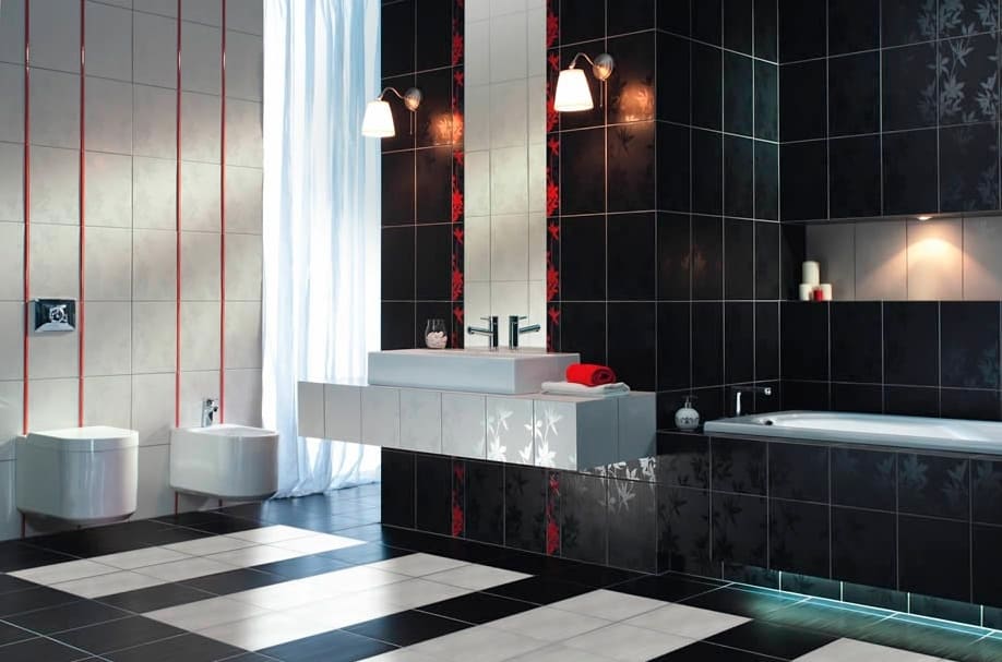 Fekete-fehér fürdőszoba tervezési változatok 38