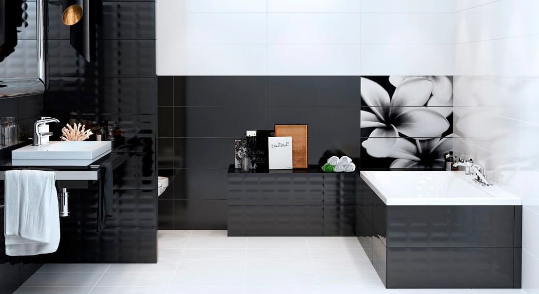 Fekete-fehér fürdőkád design változatok 37