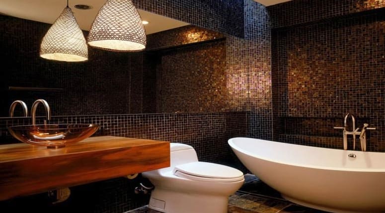 a mozaik a fürdőszobában - érdekes megoldások