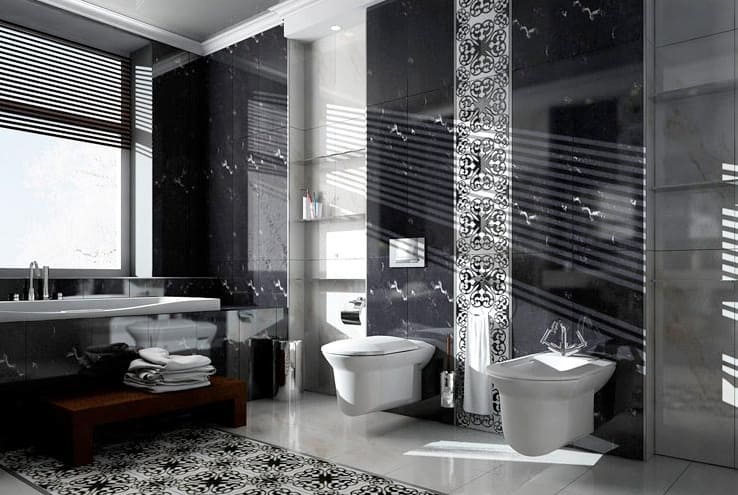 Fekete-fehér fürdőkád design változatok 47