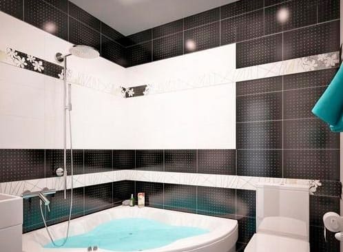 Fekete-fehér fürdőszoba tervezési változatok 66