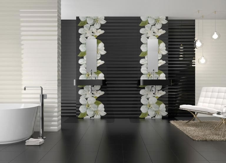 Fekete-fehér fürdő design variációk 36