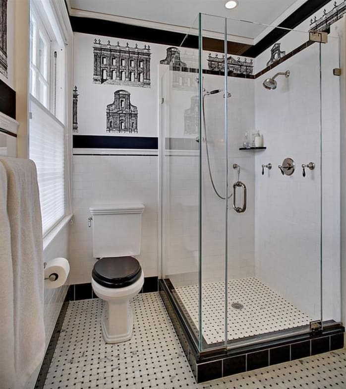 Fekete-fehér fürdőszobai csempe - több mint 80 inspiráló tervezettel