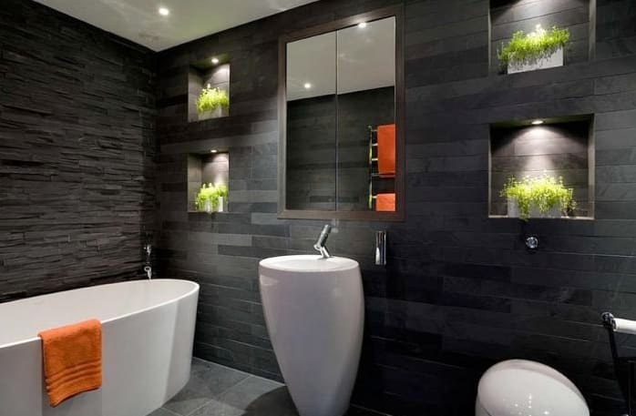 Fekete-fehér csempe a fürdőszobában - több mint 80 példa a gyönyörű mintákra