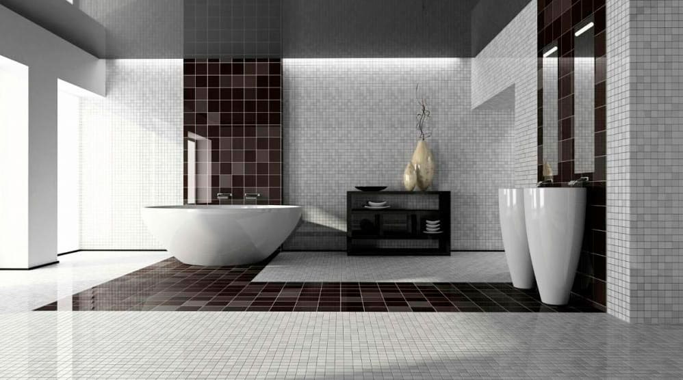 Fekete-fehér fürdőkád design változatok 49