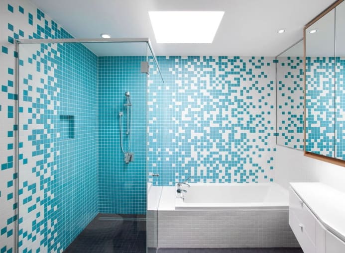 Mozaik csempe a fürdőszobában: a funkciók kiválasztása