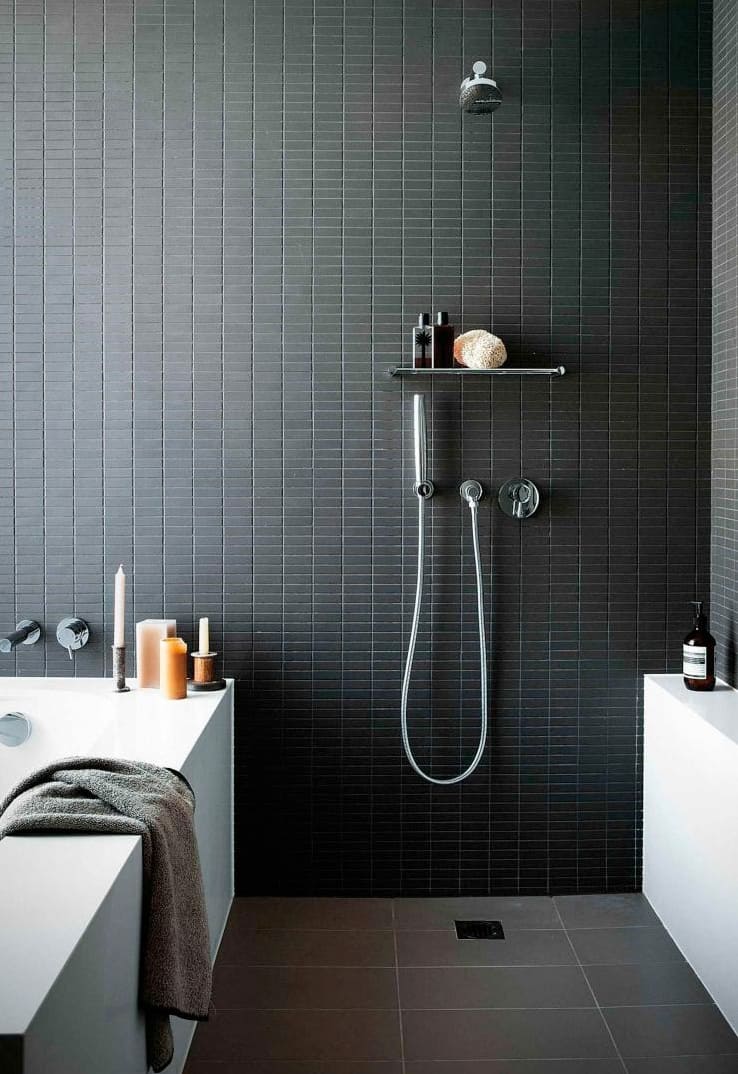 Fekete-fehér fürdőszoba tervezési változatok 42
