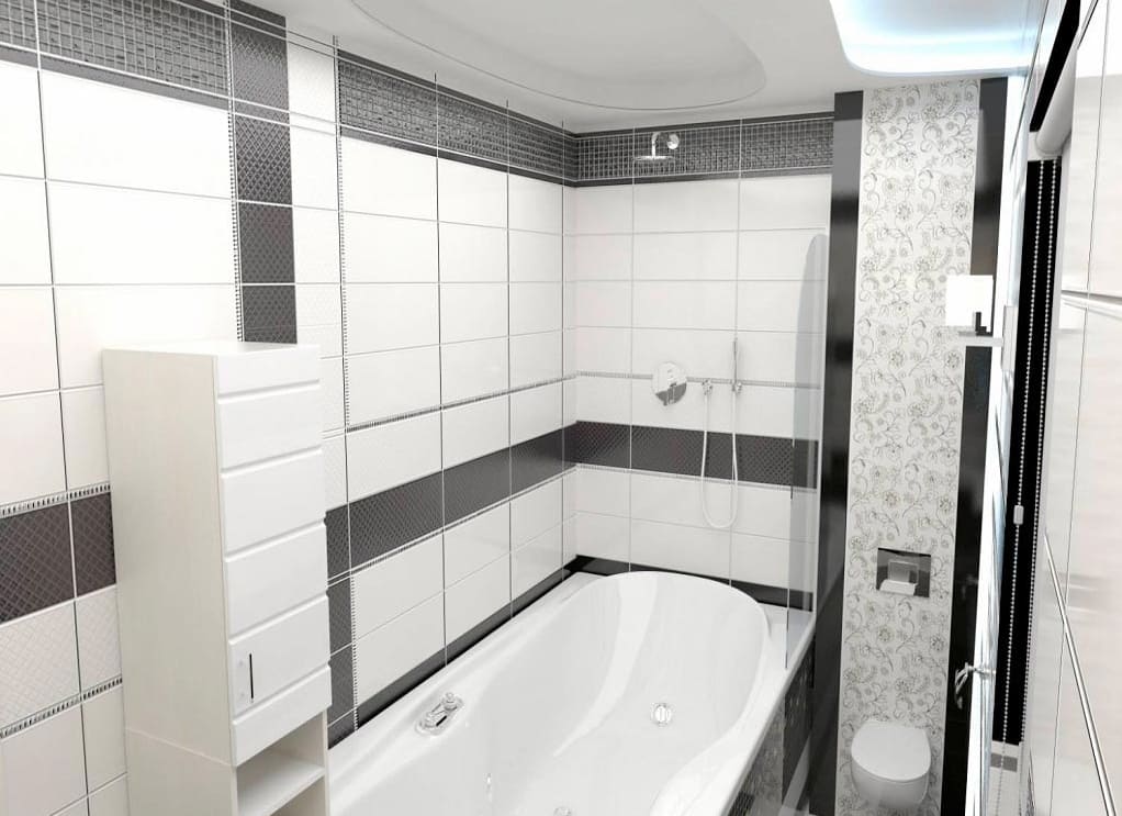 Fekete-fehér fürdőkád design változatok 2