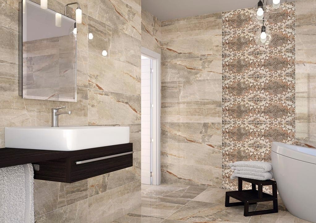 Jellemzői és kialakítása fürdőszoba márvány csempe 2
