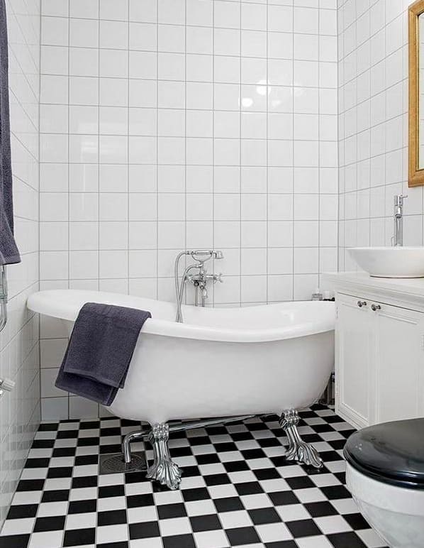Fekete-fehér fürdőszobai dizájnváltozatok 30