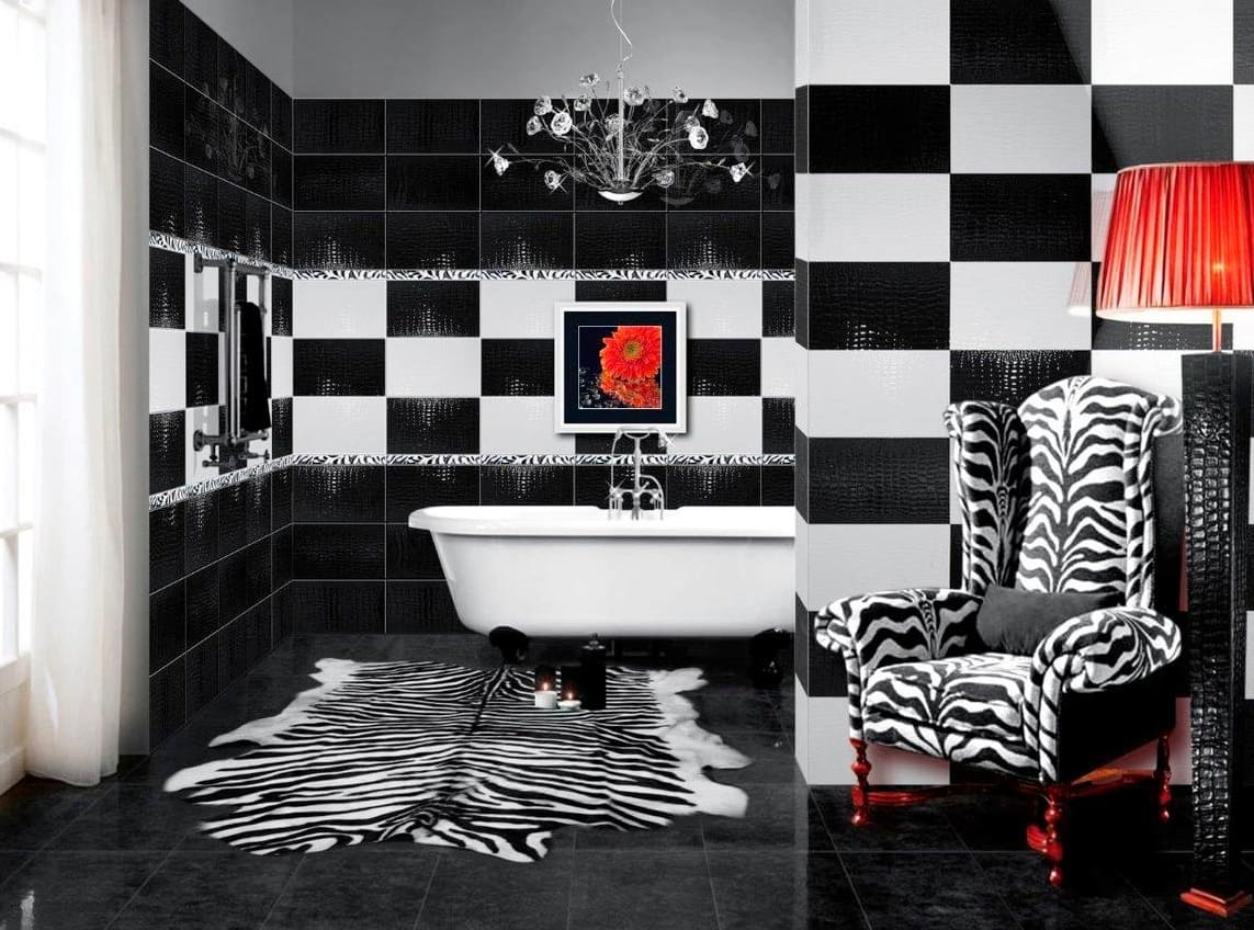 Fekete-fehér fürdőkád design változatok 10