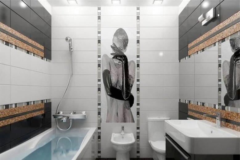 Fekete-fehér fürdőkád design változatok 46