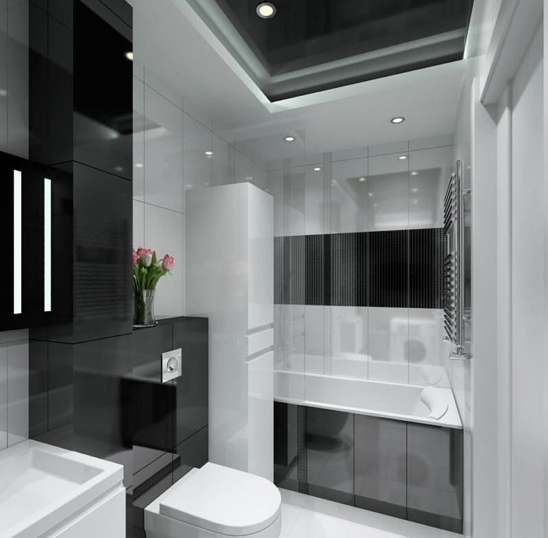 Fekete-fehér fürdőszobai dizájnváltozatok 34