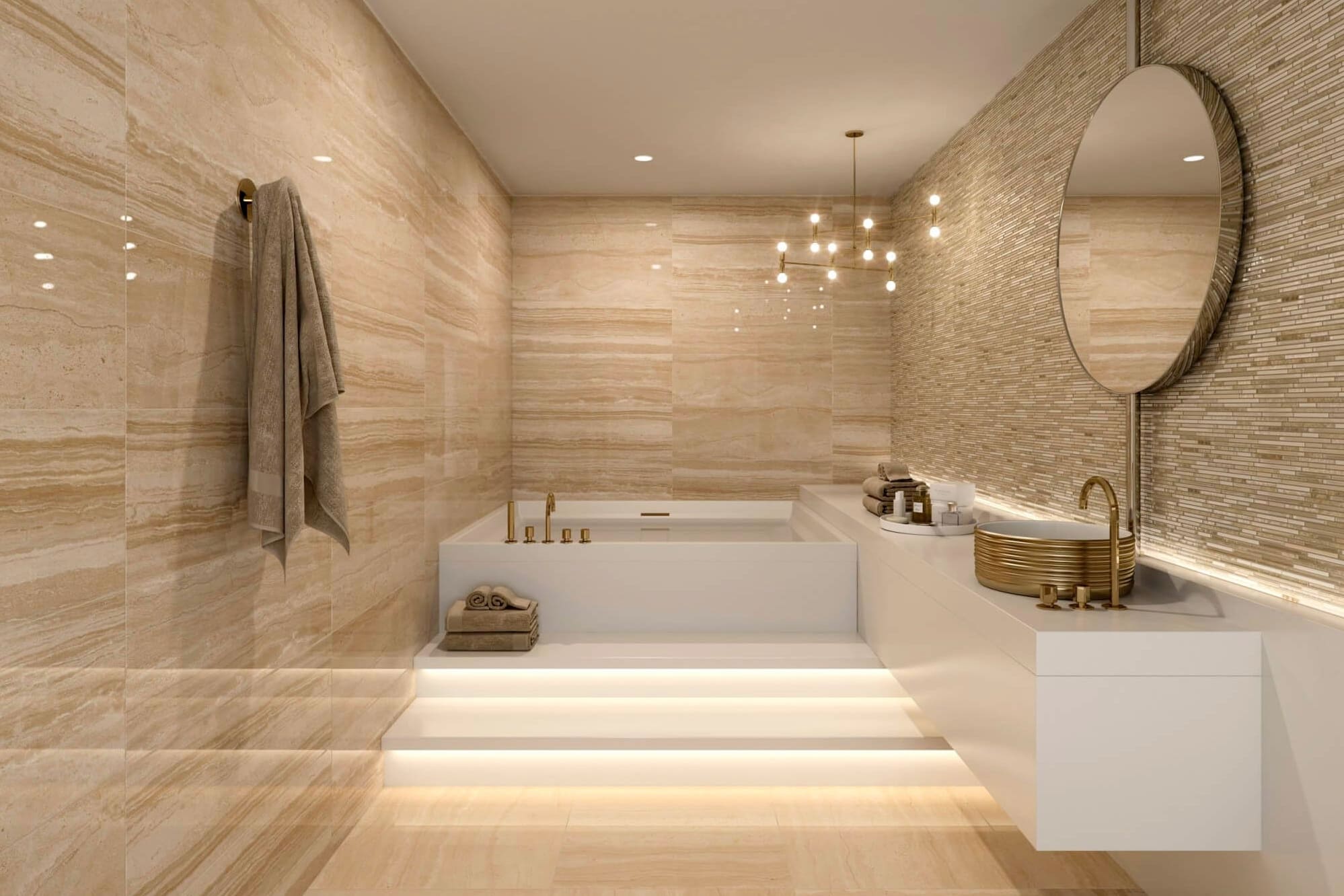 Márvány fürdőszoba falak: inspiráló ötletek a belső terek számára
