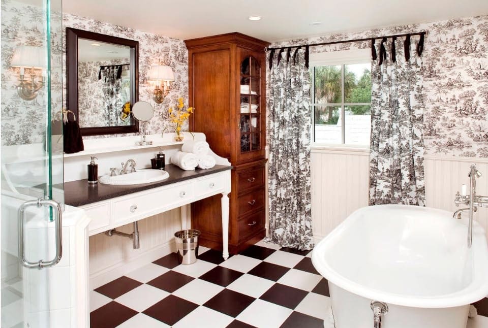 Fekete-fehér fürdőszoba tervezési változatok 44