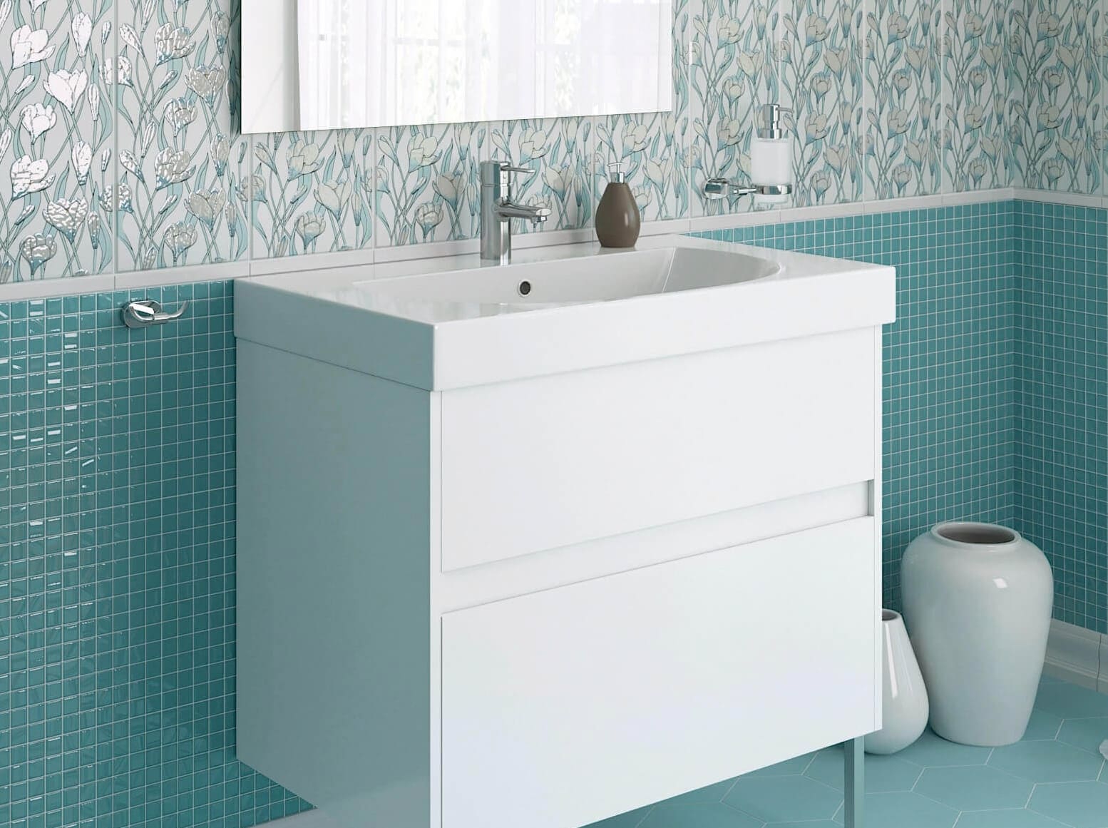 Kerama Marazzi csempe a fürdőszobában: Jellemzők, belső használat változatai