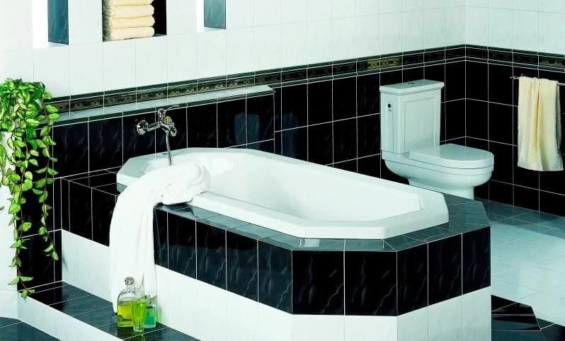 Fekete-fehér fürdőszoba tervezési változatok 67