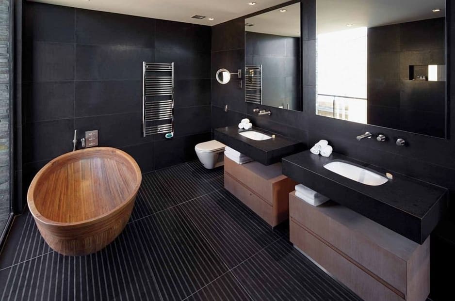 Fekete fürdőszoba design fotó