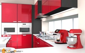 Design összehasonlítás: piros-fehér és fekete-piros konyha