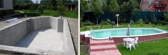 11 Tipp betonmedence építéséhez és a medence falainak díszítéséhez az országban